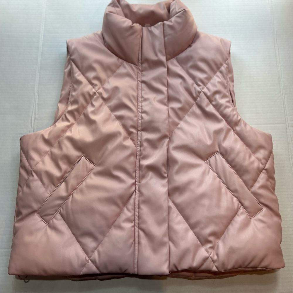 Love Tree Waterproof Pastel Pink Poly Puffer Vest NWOT Size Small Preppy Trendy